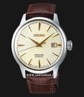 Seiko Presage SRPC99J1 Cocktail Golden Champagne Automatic Light Gold Dial Brown Leather Strap-0