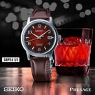 Seiko Presage SRPE41J1 Cocktail Negroni Red Dial Dark Red-Brown Leather Strap-5