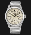Seiko 5 Sports Flieger SRPH21K1 Field Suits Style Automatic Beige Dial Mesh Strap-0