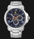 Seiko Premier SRX017P1 Kinetic Direct Drive Blue Dial Stainless Steel Strap-0