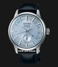 Seiko Presage SSA343J1 Cocktail Time Skydiving Automatic Ice Blue Texture Dial Black Leather Strap-0