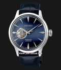 Seiko Presage SSA405J1 Cocktail Time Blue Moon Open Heart Dial Blue Leather Strap-0