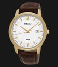 Seiko Classic SUR202P1 White Dial Date Display Brown Genuine Leather Band-0