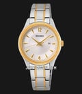 Seiko Ladies SUR474P1 Discover More Silver Dial Dual Tone Stainless Steel Strap-0