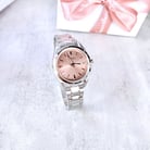 Seiko Ladies SUR529P1 Discover More Pink Salmon Dial Stainless Steel Strap-3