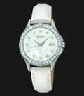 Seiko Ladies SXDF11P2 White Pearl Swarovski Crystal Leather Strap-0