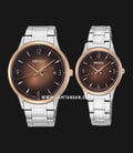 Seiko Classic SXDH02P1_SGEH90P1 Discover More Couple Brown Dial Stainless Steel Strap-0