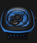 SEVENFRIDAY P1-4 Blue-Industrial Essence Blue Dial Black Leather Strap-0