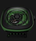 SEVENFRIDAY P1-5 Green - Industrial Essence Green Dial Black Leather Strap-0