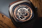 SEVENFRIDAY P-Series P2C/01 Automatic Multi Color Dial Dial Dark Brown Leather Strap-3