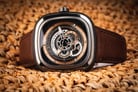 SEVENFRIDAY P-Series P2C/01 Automatic Multi Color Dial Dial Dark Brown Leather Strap-4