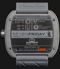SEVENFRIDAY P3-3 Black - Industrial Engines Dual Tone Dial Grey Leather Strap-2