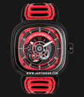 SEVENFRIDAY P3B/06 P-Series Engine Racing Team Red Automatic Dual Color Leather Strap-0