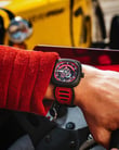 SEVENFRIDAY P3B/06 P-Series Engine Racing Team Red Automatic Dual Color Leather Strap-4