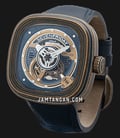 SEVENFRIDAY P-Series PS1/04 Yacht Club III Skeleton Dial Blue Navy Leather Strap Limited Edition-1