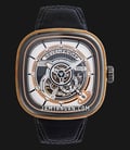 SEVENFRIDAY P-Series PS2/02 Cuxedo Automatic Semi Skeleton Dial Black Leather Strap-0