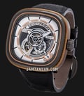 SEVENFRIDAY P-Series PS2/02 Cuxedo Automatic Semi Skeleton Dial Black Leather Strap-1