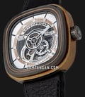 SEVENFRIDAY P-Series PS2/02 Cuxedo Automatic Semi Skeleton Dial Black Leather Strap-2