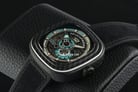 SEVENFRIDAY P-Series PS3/01 Jade Carbon Automatic Semi Skeleton Dial Black Leather Strap-5