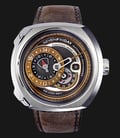 SEVENFRIDAY Q2/01 Q-Series Automatic Miyota 8219 Brown Leather Strap-0