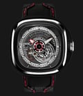 SEVENFRIDAY S3/01 Series Automatic Black Silicone Strap with Red Stitching-0