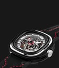 SEVENFRIDAY S3/01 Series Automatic Black Silicone Strap with Red Stitching-2