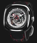 SEVENFRIDAY S3/01 Series Automatic Black Silicone Strap with Red Stitching-3