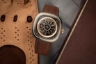SEVENFRIDAY T-series T2/03 Automatic Dual Tone Dial Brown Leather Strap-3