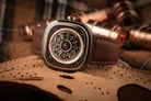 SEVENFRIDAY T-series T2/03 Automatic Dual Tone Dial Brown Leather Strap-4