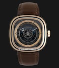 SEVENFRIDAY T-Series T2/04 Automatic Dual Tone Dial Brown Leather Strap-0