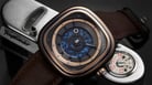 SEVENFRIDAY T-Series T2/04 Automatic Dual Tone Dial Brown Leather Strap-3