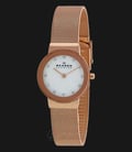 Skagen Freja 358SRRD Mother of Pearl Dial Rose Gold Stainless Steel Mesh Strap Watch-0