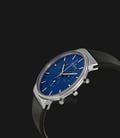 Skagen SKW6105 Ancher Chronograph Blue Dial Black Leather Strap Watch-1
