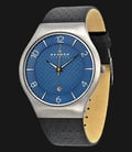Skagen SKW6148 Grenen Blue Dial Perforated Back Leather Man Watch-0