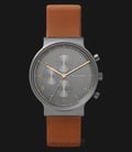 Skagen SKW6418 Ancher Chronograph Men Grey Dial Brown Leather Strap-0