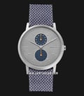Skagen Kristoffer SKW6524 Blue Recycled Woven Men Grey Dial Dual Tone Leather Strap-0