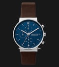 Skagen Ancher SKW6765 Chronograph Midnight Blue Dial Brown Leather Strap-0