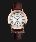 SKMEI 1083BN Silver Dial Brown Leather Strap-0