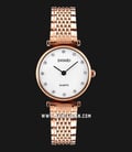 SKMEI 1223RGWT Ladies White Dial Rose Gold Stainless Steel Strap-0