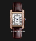 SKMEI 1281GDBN Ladies Silver Dial Brown Leather Strap-0