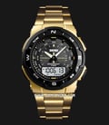 SKMEI 1370GD Digital Analog Dial Gold Stainless Steel Strap-0