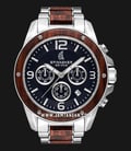 Spinnaker Wood Vessel SP-5027-55 Chronograph Men Blue Dial Dual Tone Stainless Steel Strap-0