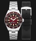 Spinnaker Spence 300 SP-5097-55 Crimson Red Dial Stainless Steel Strap + Extra Strap-0
