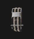 Strap Guy MN-BLK-SND-WHT-02-20A Black Nylon Dual Tone Stripe Silver Folding Clasp-1