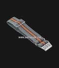 Strap Guy MN-GRY-ORG-EX-18A Grey Nylon Dual Color Stripe Silver Folding Clasp-0