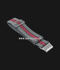 Strap Guy MN-GRY-RED-EX-18A Grey Nylon Dual Color Stripe Silver Folding Clasp-0