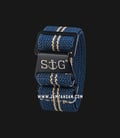 Strap Guy MN-NBL-SND2-20B Navy Blue Nylon 2 Sand Stripe Black Folding Clasp-1