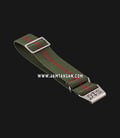 Strap Guy MN-OLG-RED-22A Olive Green Nylon Red Stripe Silver Folding Clasp-0