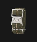 Strap Guy MN-OLG-SND-18A Olive Green Nylon Sand Stripe Silver Folding Clasp-1