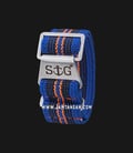 Strap Guy MN-SAMUDRA-22A Blue Nylon Orange Black Stripes Silver Folding Clasp-1